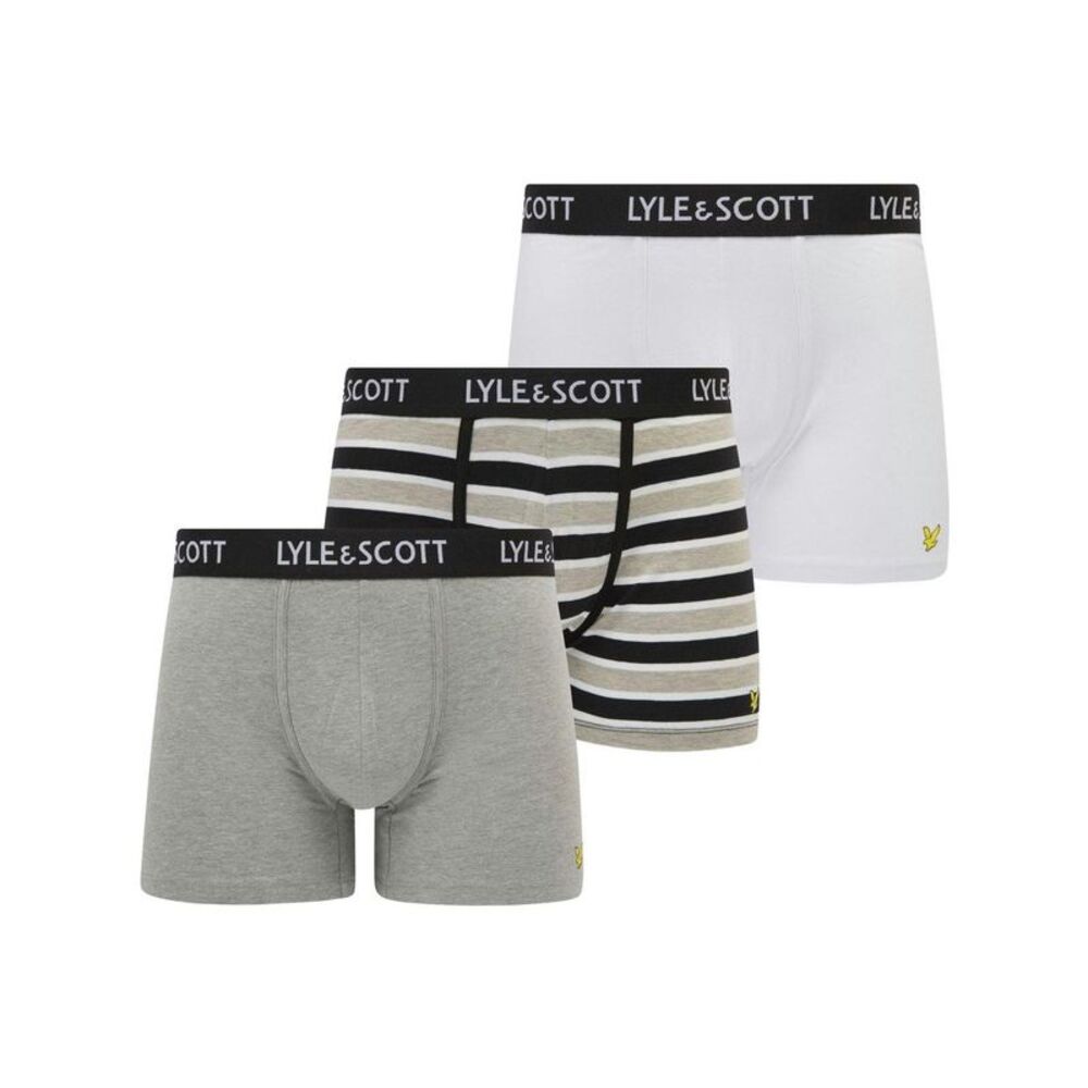 Lyle & Scott Mens Ethan Logo Boxer Shorts (Pack of 3) / Gray